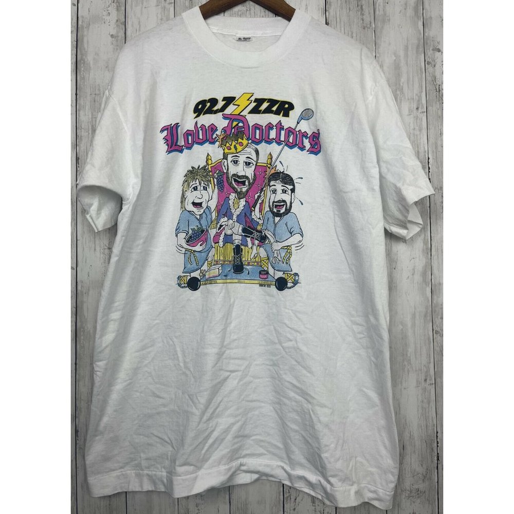 Vintage VTG 90s Comedy Funny Graphic T-shirt USA Charity Shirt Single Stitch  XL